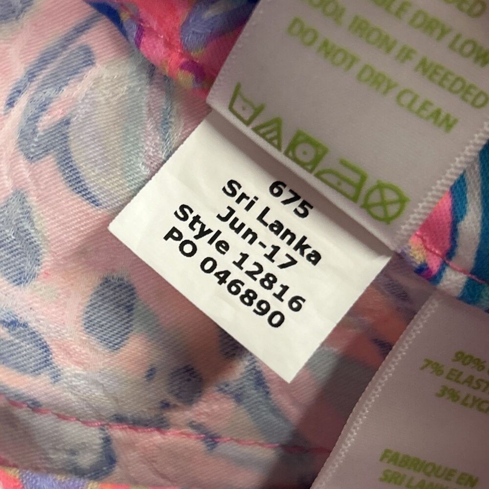 Lilly Pulitzer Kelly Pants Womens 12 Drop Me a Lime Blue Pink Resort Vacation - Picture 6 of 8